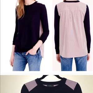 JCrew Navy Sweater and Stripes